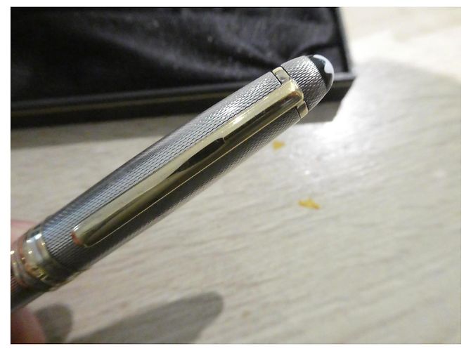 Penna a sfera Montblanc in argento 925 con scatola Silver hardware - vista 5