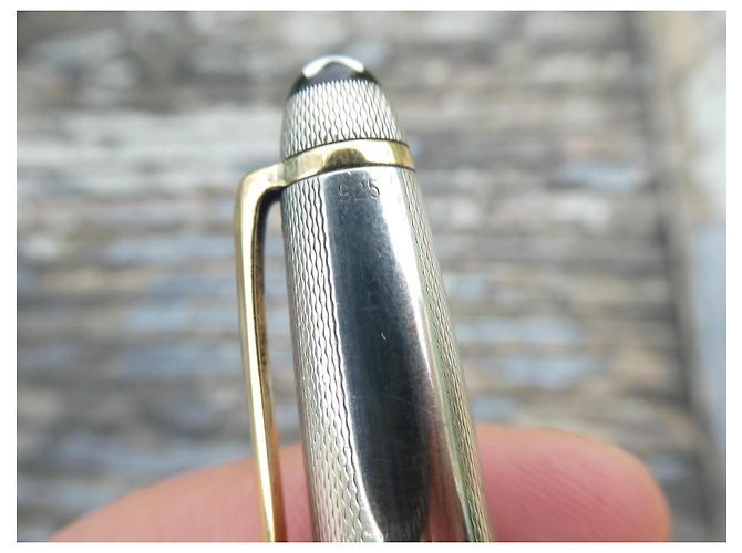 Penna a sfera Montblanc in argento 925 con scatola Silver hardware - vista 7