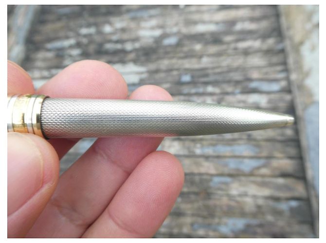 Penna a sfera Montblanc in argento 925 con scatola Silver hardware - vista 9