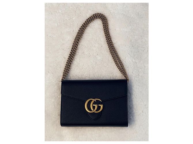 Borsa a spalla Gucci Marmont Nero - vista 3
