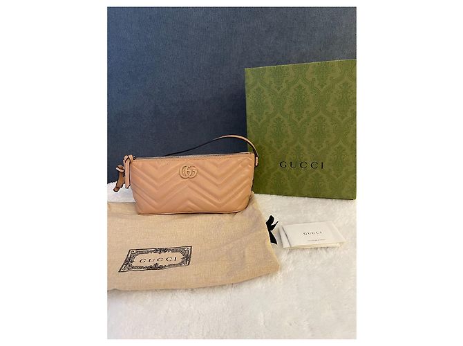 Borsa a spalla Gucci Marmont Beige - vista 6
