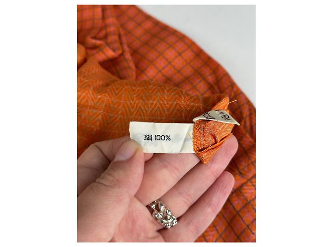 Camicia a quadri vintage Dior arancione e nera - vista 7