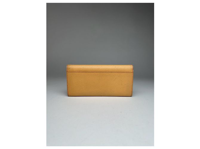 Céline Vintage Celine Leather Wallet Beige Yellow - view 2