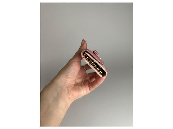 Vintage miu Miu Leather Key Holder Pink - view 7