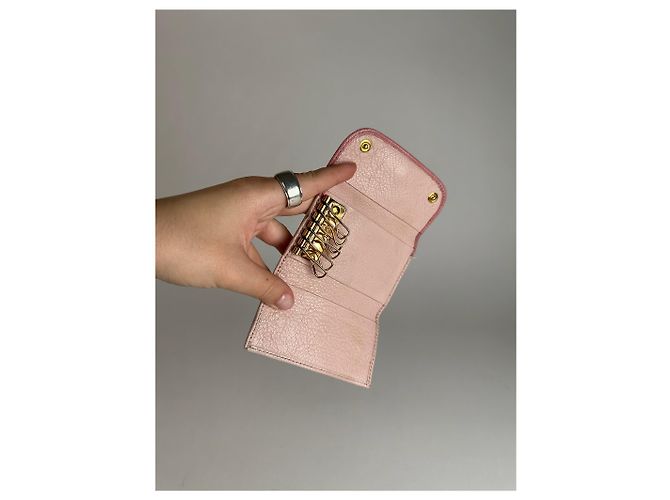 Vintage miu Miu Leather Key Holder Pink - view 8
