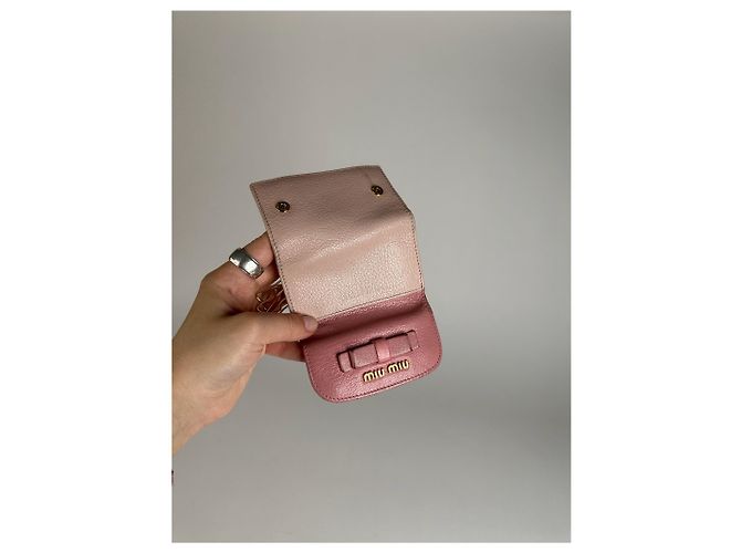 Vintage miu Miu Leather Key Holder Pink - view 9