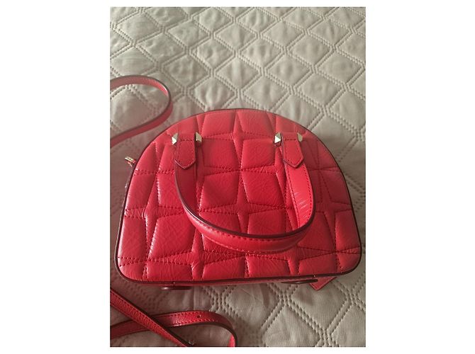 MCM Mini Handtasche Rot Gestepptes Leder - Ansicht 4