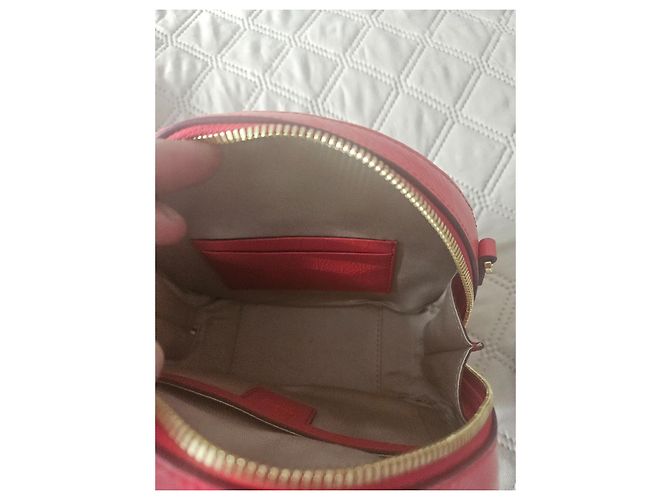 MCM Mini Handtasche Rot Gestepptes Leder - Ansicht 6