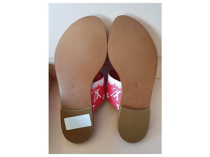 Sofia Coppola Louis Vuitton Escale Palma Infradito Piatto Rosso - vista 8