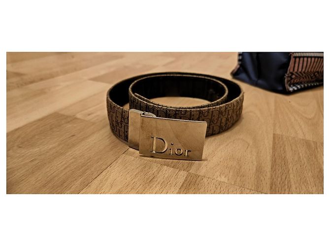 Cinturón Dior reversible de cuero marrón 90 cm Castaño - vista 3