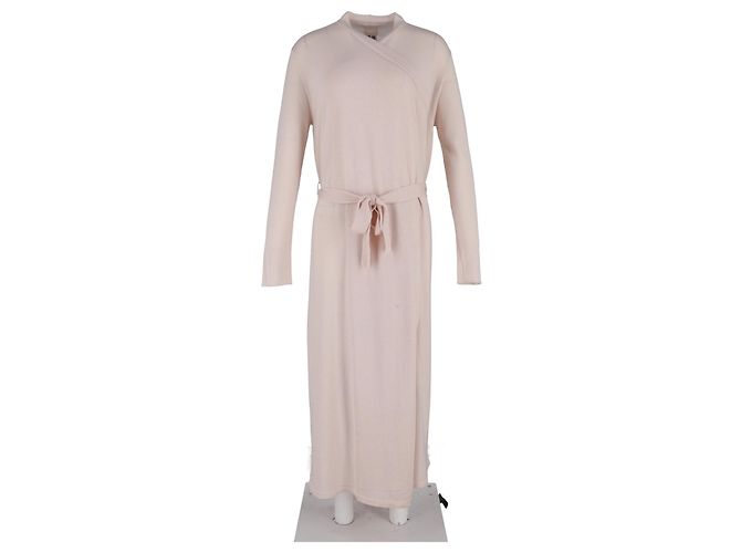 Rick Owens Maxikleid mit Gürtel aus hellrosa Wolle - Ansicht 4