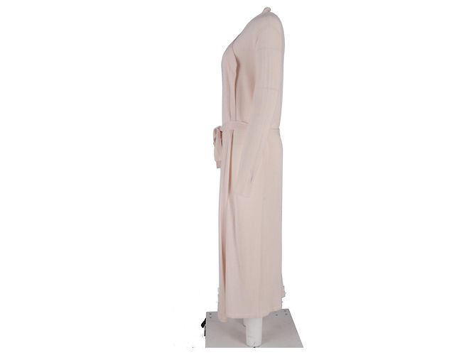Rick Owens Maxikleid mit Gürtel aus hellrosa Wolle - Ansicht 5