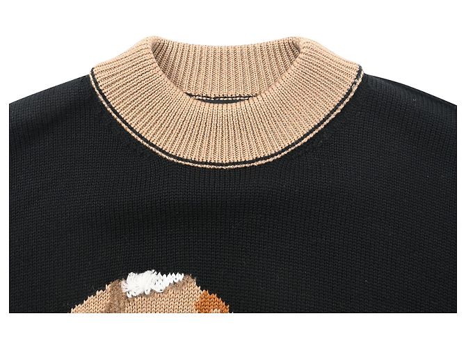 Palm Angels Bear Intrasia Pullover aus schwarzer Schurwolle - Ansicht 5