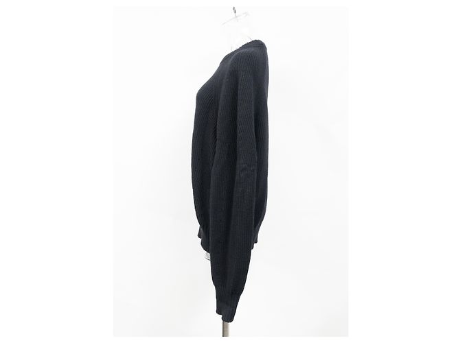 Suéter Oversized com Alfinete de Segurança Versace em Lã Preta Preto - vista 7