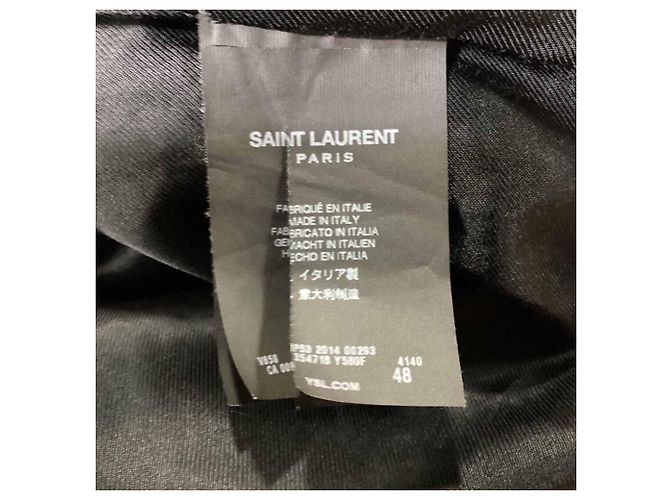Abito classico con rever in lana nera Saint Laurent Nero - vista 4