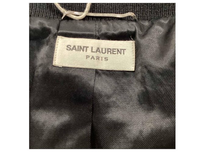 Abito classico con rever in lana nera Saint Laurent Nero - vista 5