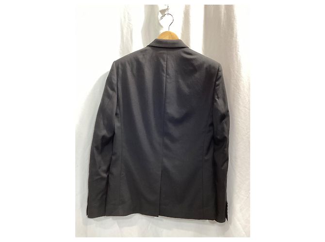 Abito classico con rever in lana nera Saint Laurent Nero - vista 8