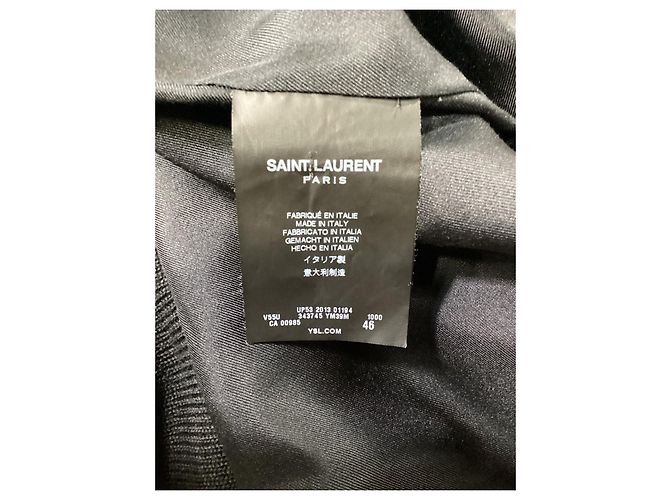 Saint Laurent Teddy Varsity-Jacke aus schwarzer Wolle - Ansicht 10