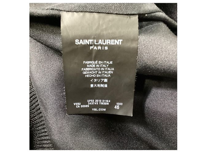 Saint Laurent Teddy Varsity-Jacke aus schwarzer Wolle - Ansicht 5