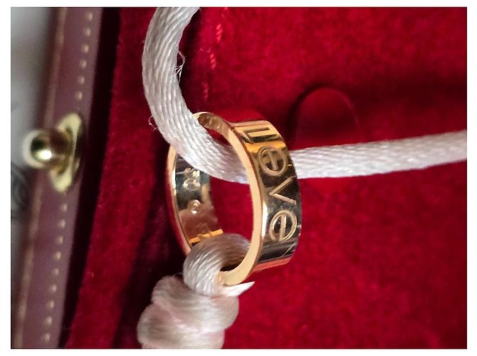 Pulsera Cartier Love de oro con cordón de seda. Dorado - vista 3