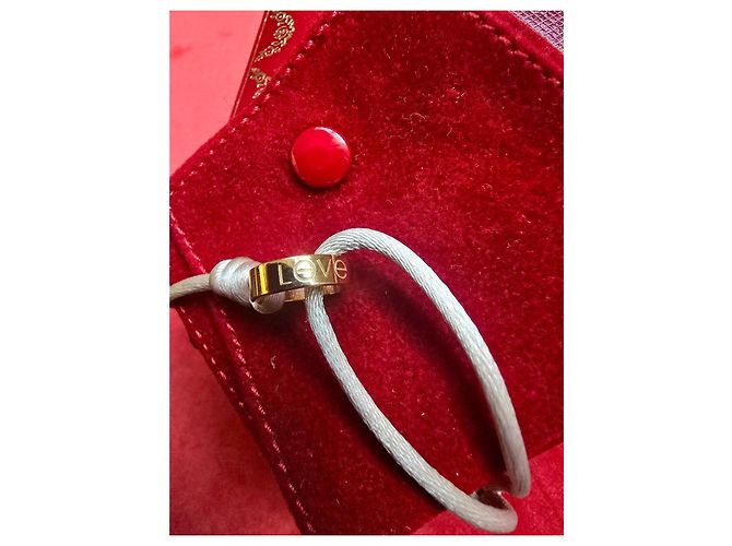 Pulsera Cartier Love de oro con cordón de seda. Dorado - vista 5