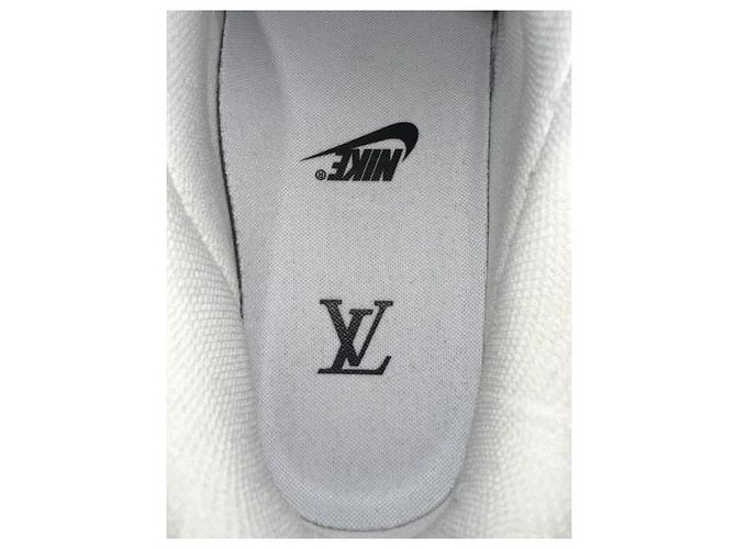 Louis Vuitton Nike Air Force 1 Low By Virgil Abloh Bianco Reale Blu - vista 6