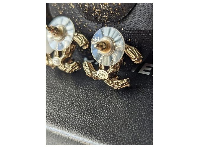 Chanel CC B14K Logo Ohrringe GHW, Kristallohrringe, Box, Quittung, Box Golden - Ansicht 15
