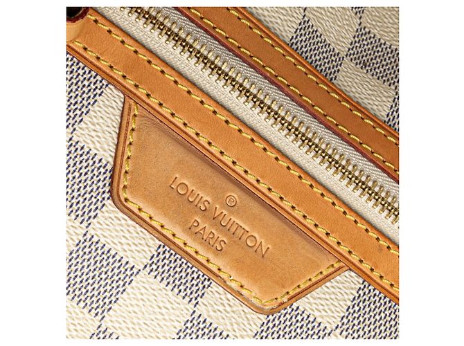 Borsa tote Louis Vuitton Damier Azur Evora MM Bianco - vista 8