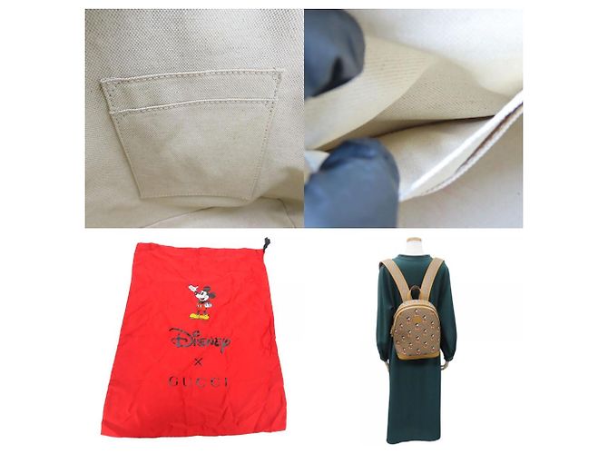 Zaino Gucci GG Supreme marrone e cammello - vista 10