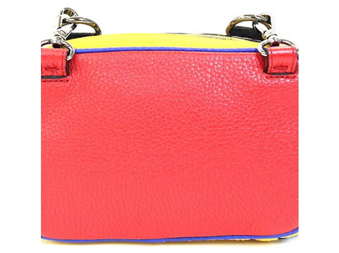 Fendi Leder Pochette Schultertasche Rot Blau Gelb - Ansicht 2