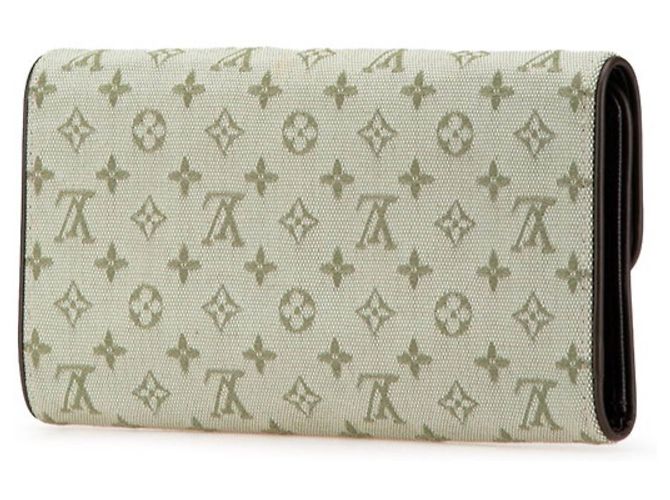 Cartera Larga Internacional Minilan Monograma Louis Vuitton Castaño Verde - vista 2