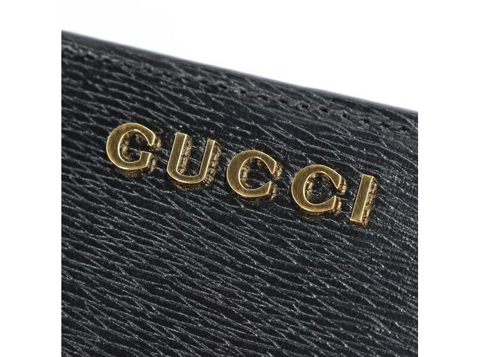 Billetera de cuero plegable Gucci Negro - vista 4