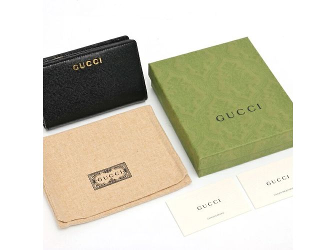 Billetera de cuero plegable Gucci Negro - vista 7