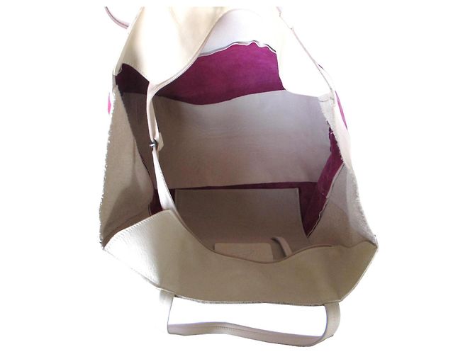 Autre Marque Borsa a spalla Ghibli in pelle avorio e fucsia Bianco Fuschia - vista 11
