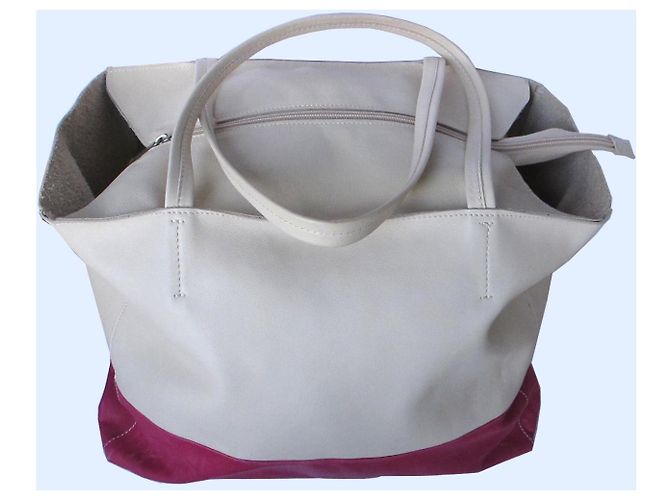 Autre Marque Borsa a spalla Ghibli in pelle avorio e fucsia Bianco Fuschia - vista 17