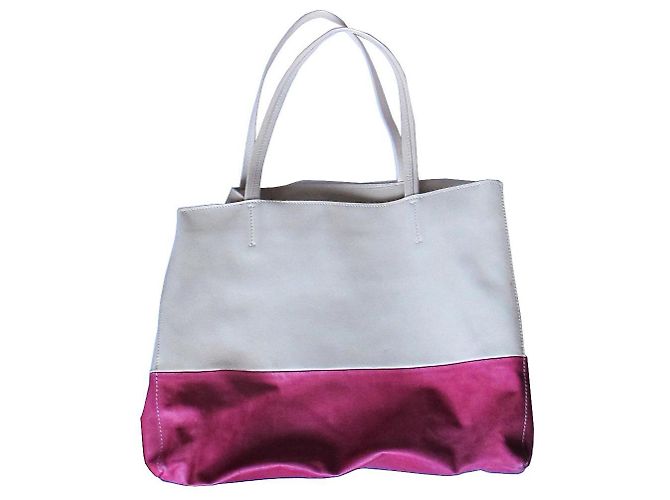 Autre Marque Borsa a spalla Ghibli in pelle avorio e fucsia Bianco Fuschia - vista 18