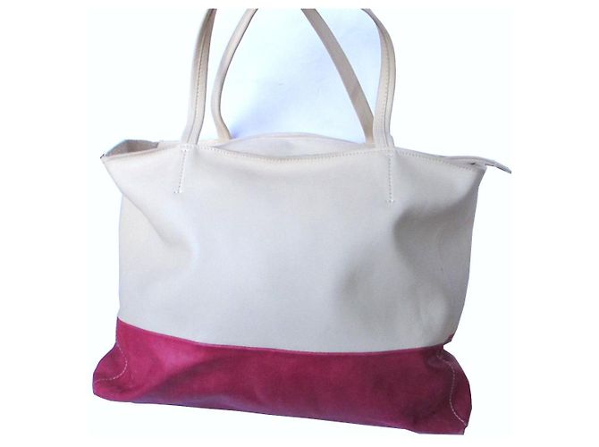 Autre Marque Borsa a spalla Ghibli in pelle avorio e fucsia Bianco Fuschia - vista 2