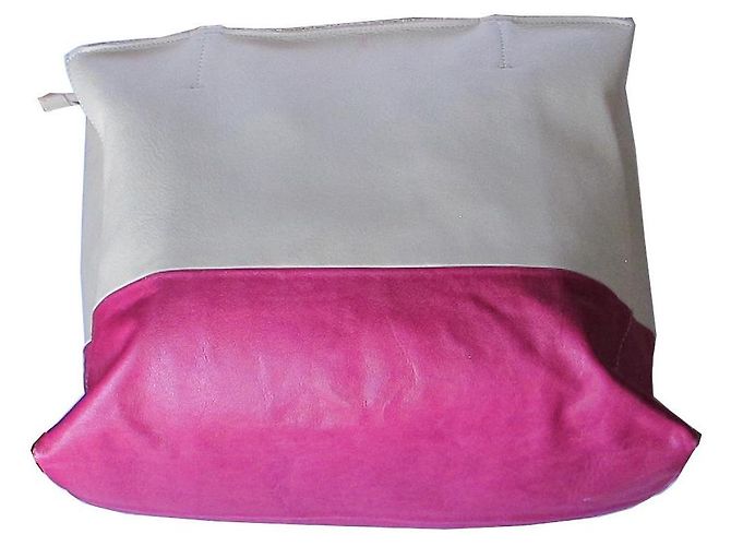 Autre Marque Borsa a spalla Ghibli in pelle avorio e fucsia Bianco Fuschia - vista 5