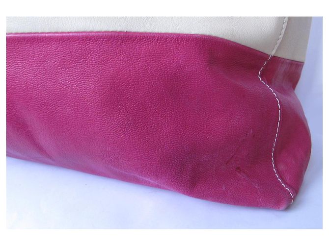 Autre Marque Borsa a spalla Ghibli in pelle avorio e fucsia Bianco Fuschia - vista 7