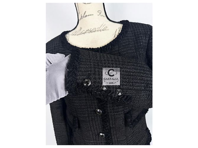Chanel Iconic Globalization Ad Campaign Black Tweed Jacket - view 10