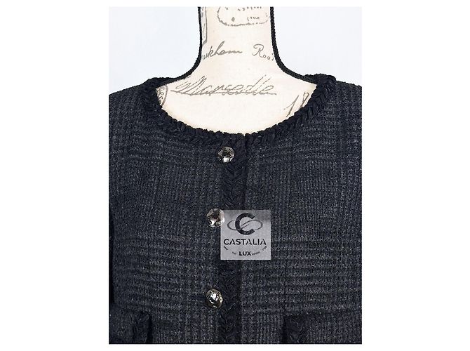 Chanel Iconic Globalization Ad Campaign Black Tweed Jacket - view 11
