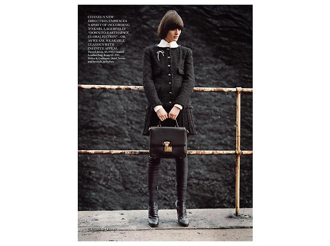 Chanel Iconic Globalization Ad Campaign Black Tweed Jacket - view 4