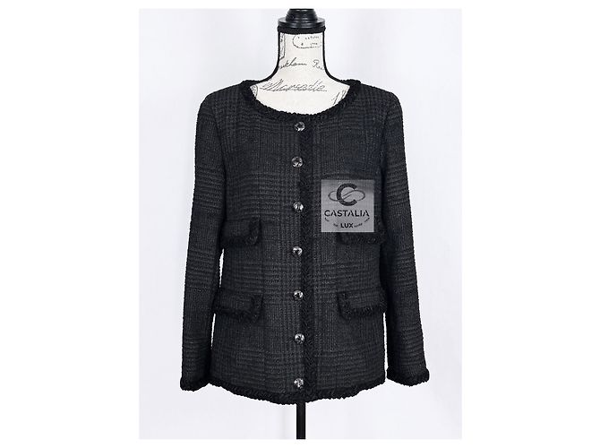 Chanel Iconic Globalization Ad Campaign Black Tweed Jacket - view 6