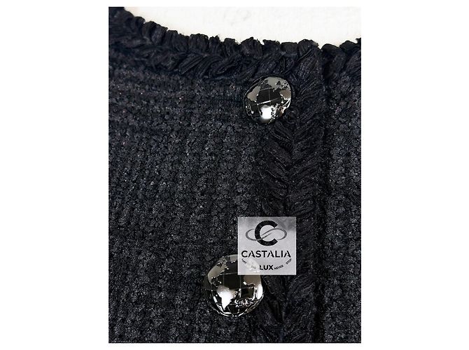 Chanel Iconic Globalization Ad Campaign Black Tweed Jacket - view 8