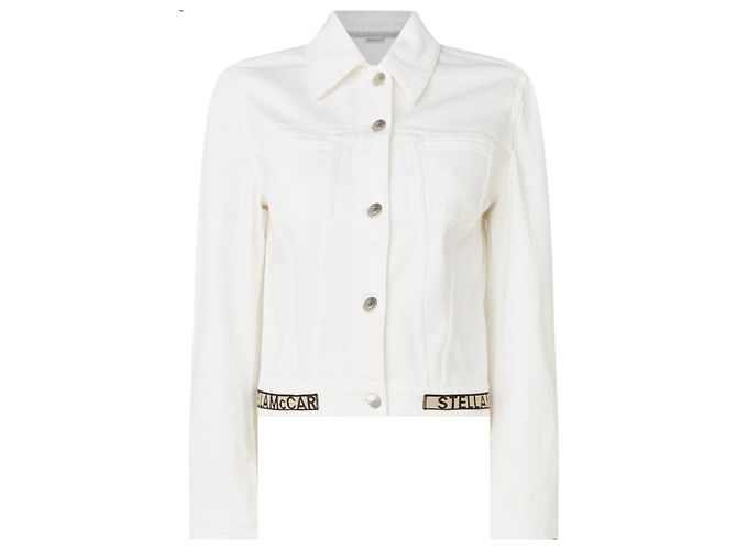 Stella Mc Cartney Giacca in denim con logo e strisce Stella McCartney Bianco - vista 2