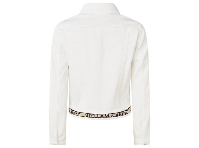 Stella Mc Cartney Giacca in denim con logo e strisce Stella McCartney Bianco - vista 3
