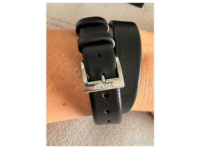 Prada Doppelwickelarmband Schwarz - Ansicht 7