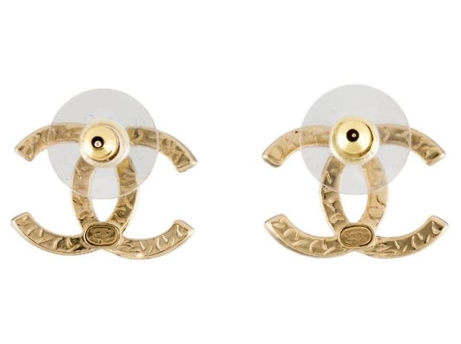 Orecchini Chanel in metallo dorato e strass D'oro - vista 2