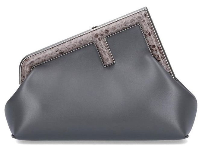 Fendi First Tasche aus grauem Leder - Ansicht 2