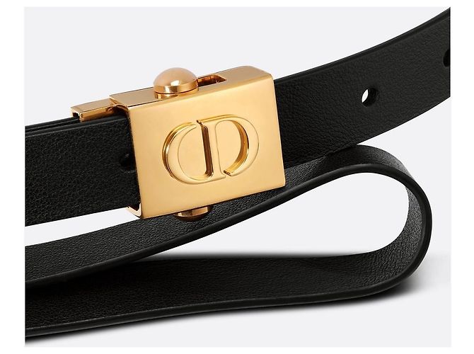 Dior CD Gürtel aus schwarzem Leder Größe 75 - Ansicht 3